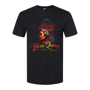 Libra Queen Afro Women September October Melanin Birthday Softstyle CVC T-Shirt