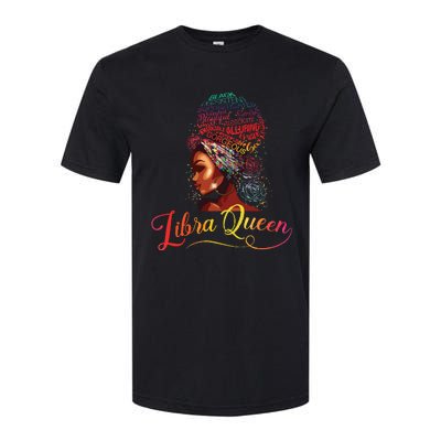 Libra Queen Afro Women September October Melanin Birthday Softstyle CVC T-Shirt