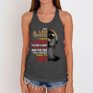 Leo Queens Are Born In July 23 August 22 Black Zodiac Birthday Black Women Women's Knotted Racerback Tank