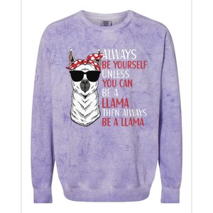 LLama Quote Apparel LLama Lovers Cute Alpacas Colorblast Crewneck Sweatshirt