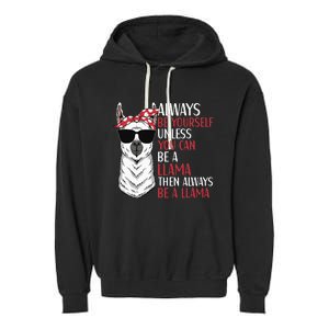 LLama Quote Apparel LLama Lovers Cute Alpacas Garment-Dyed Fleece Hoodie