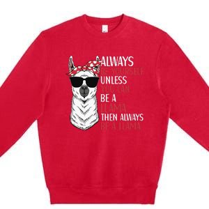 LLama Quote Apparel LLama Lovers Cute Alpacas Premium Crewneck Sweatshirt