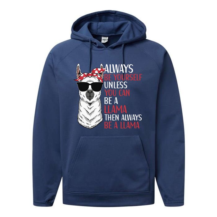 LLama Quote Apparel LLama Lovers Cute Alpacas Performance Fleece Hoodie