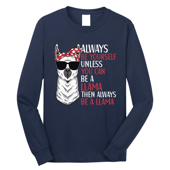 LLama Quote Apparel LLama Lovers Cute Alpacas Long Sleeve Shirt