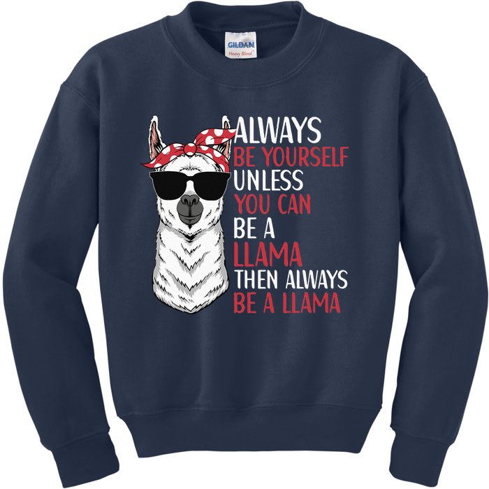 LLama Quote Apparel LLama Lovers Cute Alpacas Kids Sweatshirt