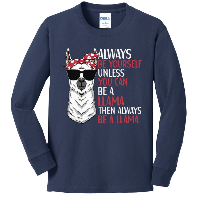 LLama Quote Apparel LLama Lovers Cute Alpacas Kids Long Sleeve Shirt