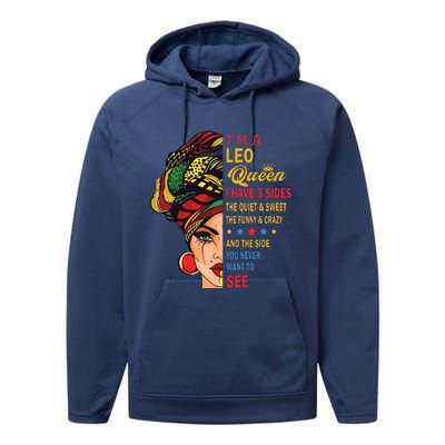 Leo Queens Are Born In July 23 August 22 Performance Fleece Hoodie