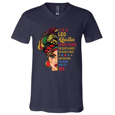 Leo Queens Are Born In July 23 August 22 V-Neck T-Shirt