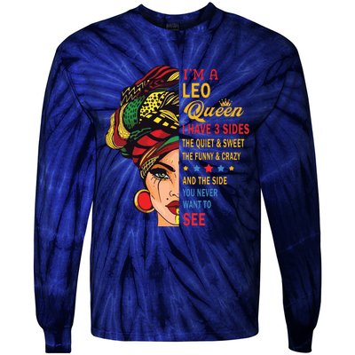 Leo Queens Are Born In July 23 August 22 Tie-Dye Long Sleeve Shirt