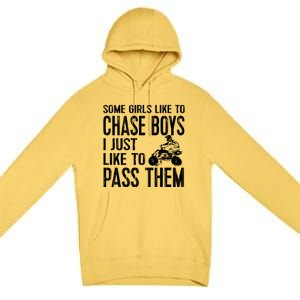 Ladies Quad Atv Utv 4 Wheeler Mudding Racing Great Gift Chase Cool Gift Premium Pullover Hoodie