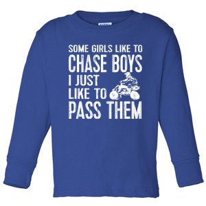 Ladies Quad Atv Utv 4 Wheeler Mudding Racing Great Gift Chase Cool Gift Toddler Long Sleeve Shirt