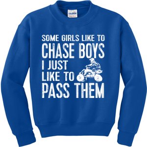 Ladies Quad Atv Utv 4 Wheeler Mudding Racing Great Gift Chase Cool Gift Kids Sweatshirt