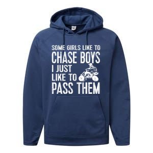 Ladies Quad Atv Utv 4 Wheeler Mudding Racing Great Gift Chase Cool Gift Performance Fleece Hoodie