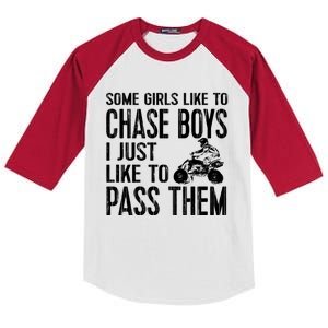 Ladies Quad Atv Utv 4 Wheeler Mudding Racing Great Gift Chase Cool Gift Kids Colorblock Raglan Jersey