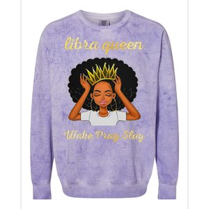 Libra Queens Black Queen September October Birthday Colorblast Crewneck Sweatshirt