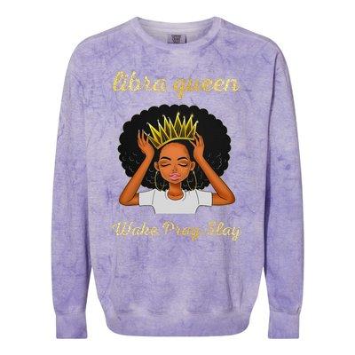 Libra Queens Black Queen September October Birthday Colorblast Crewneck Sweatshirt