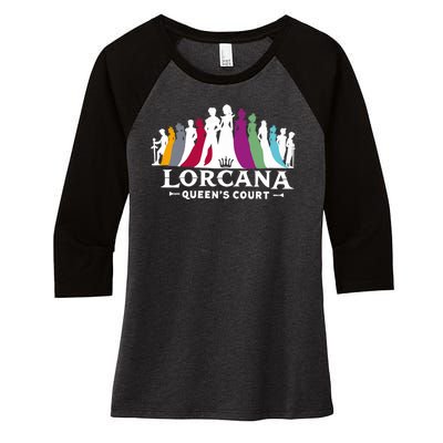 Lorcana Queens Court Women's Tri-Blend 3/4-Sleeve Raglan Shirt