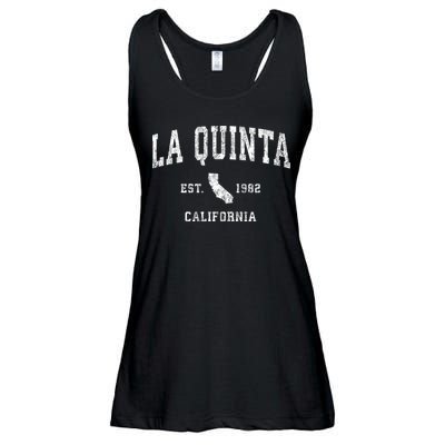 La Quinta California Ca Vintage Athletic Sports Ladies Essential Flowy Tank