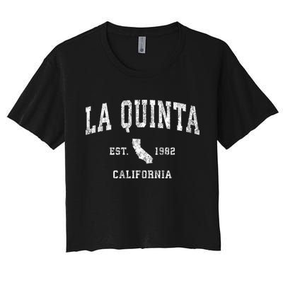 La Quinta California Ca Vintage Athletic Sports Crop Top