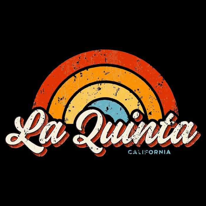 La Quinta California CA Vintage Rainbow Retro 70s Backpack
