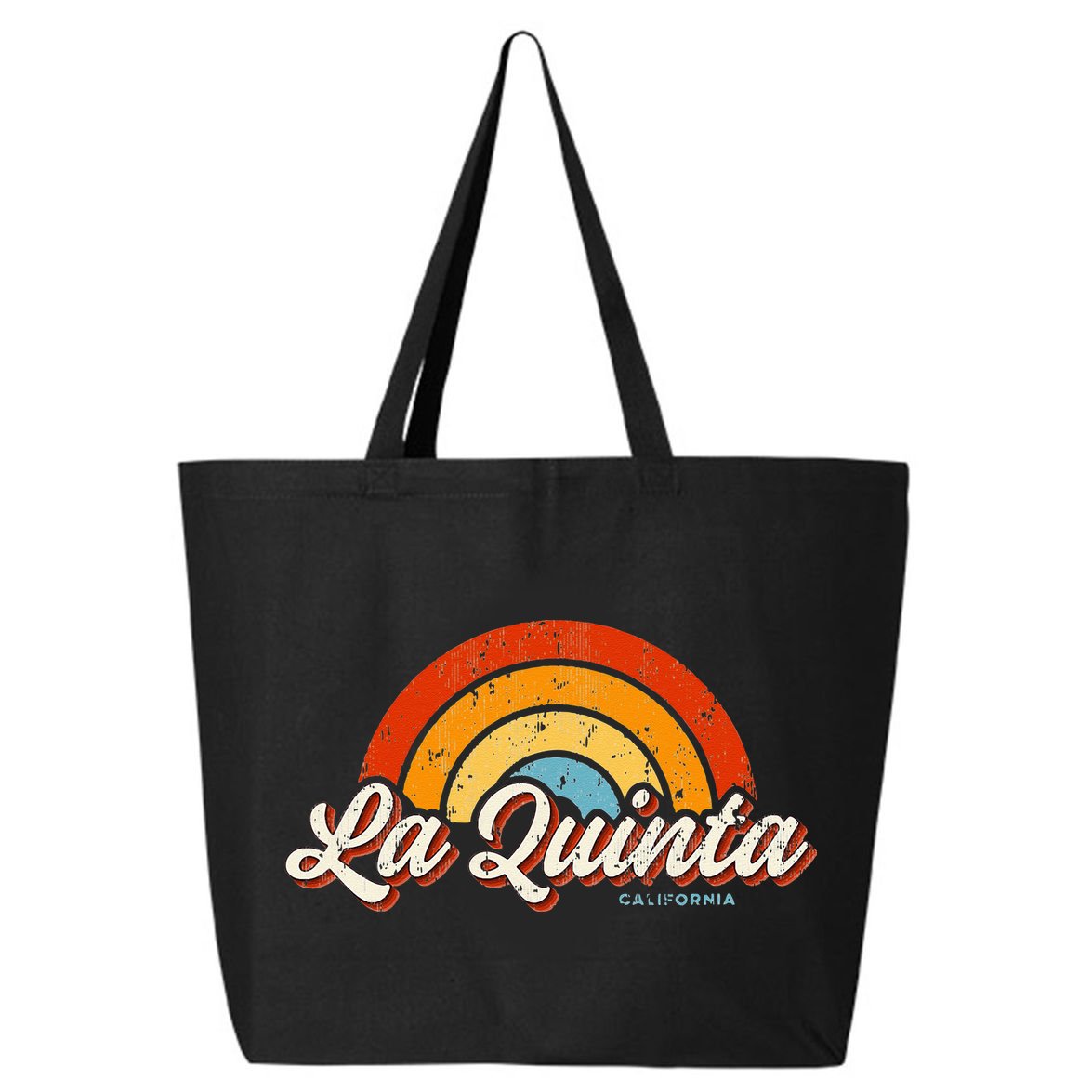 La Quinta California CA Vintage Rainbow Retro 70s 25L Jumbo Tote