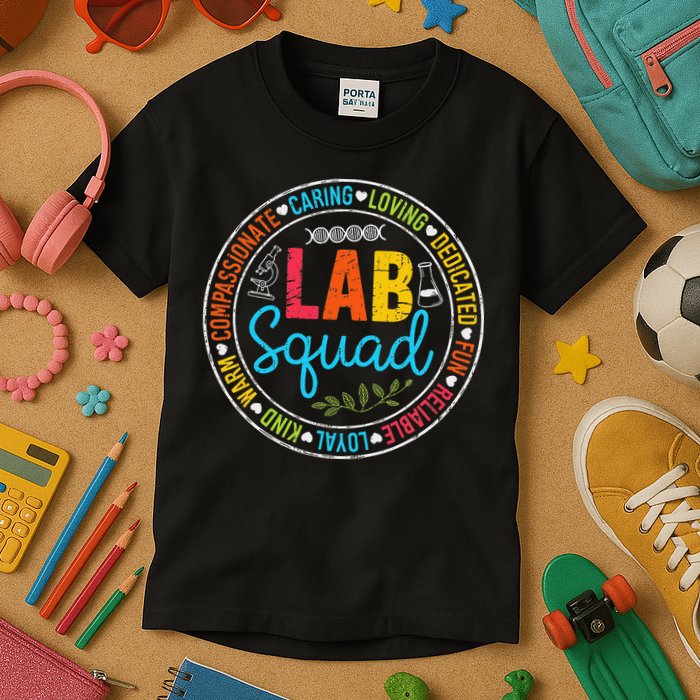 Lab Quad Crew Lab Week 2025 Laboratory MLS MLT Lab Kids T-Shirt