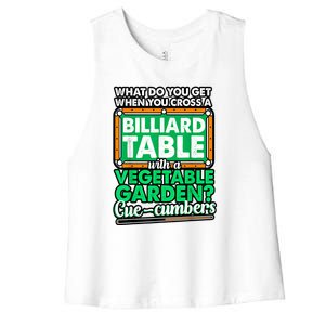 Lover Quote Humor Joke Pool Pun Funny Billiards Gift Women's Racerback Cropped Tank