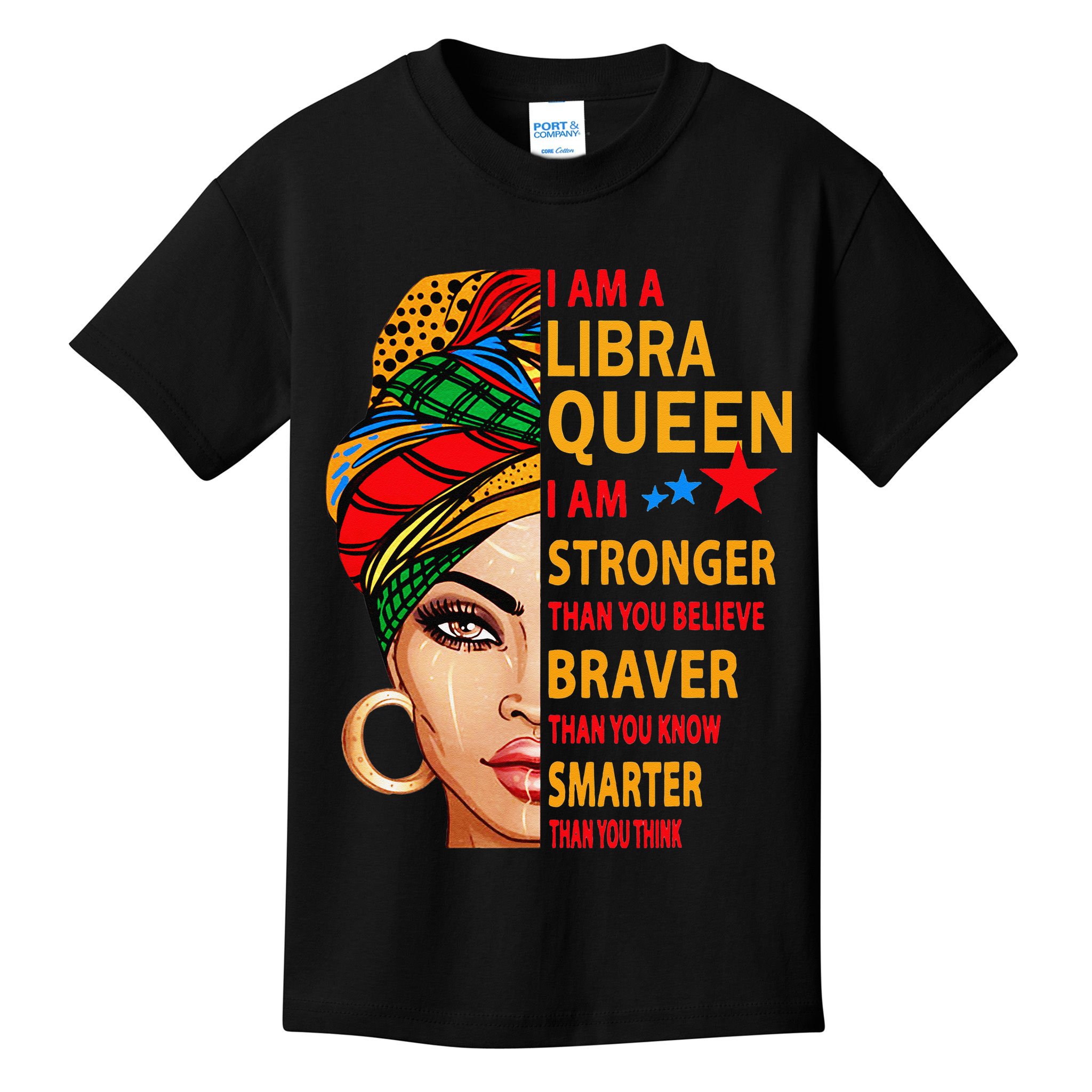 Libra queen I am stronger birthday gift for Libra zodiac Kids T-Shirt