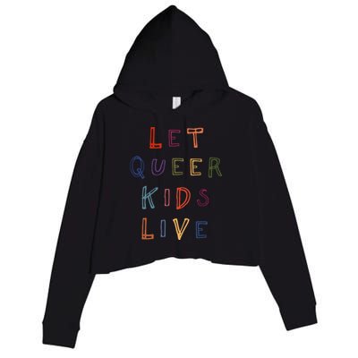 Let Queer K.I.D.S Live Protect Non Binary Crop Fleece Hoodie