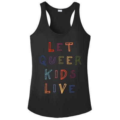 Let Queer K.I.D.S Live Protect Non Binary Ladies PosiCharge Competitor Racerback Tank