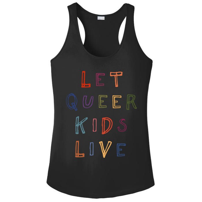 Let Queer K.I.D.S Live Protect Non Binary Ladies PosiCharge Competitor Racerback Tank