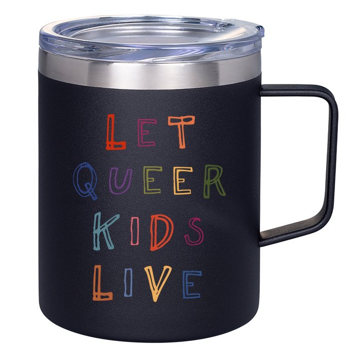 Let Queer K.I.D.S Live Protect Non Binary 12oz Stainless Steel Coffee Mug