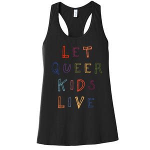 Let Queer K.I.D.S Live Protect Non Binary Women's Racerback Tank