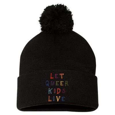 Let Queer K.I.D.S Live Protect Non Binary Pom Pom 12in Knit Beanie