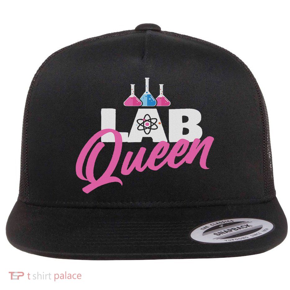 Lab Queen Laboratory Technician Science Medical Scientist Flat Bill Trucker Hat