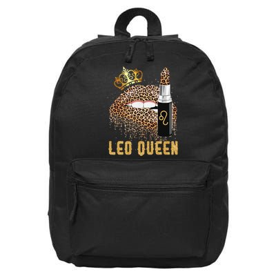 Leo Queen Leopard Lips Leo 16 in Basic Backpack