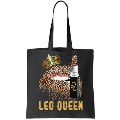 Leo Queen Leopard Lips Leo Tote Bag