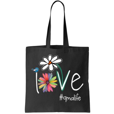 Love Qma Life Art Flower Color Tote Bag