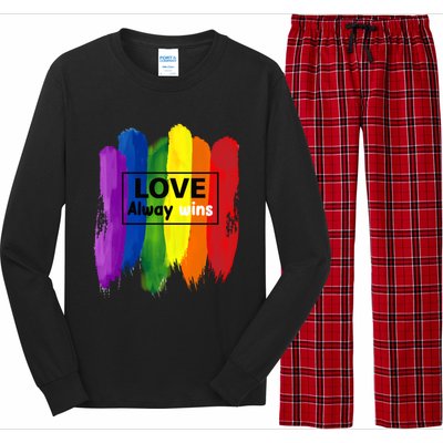 Lgbt Quote Love Always Wins Pride Month Gift Long Sleeve Pajama Set