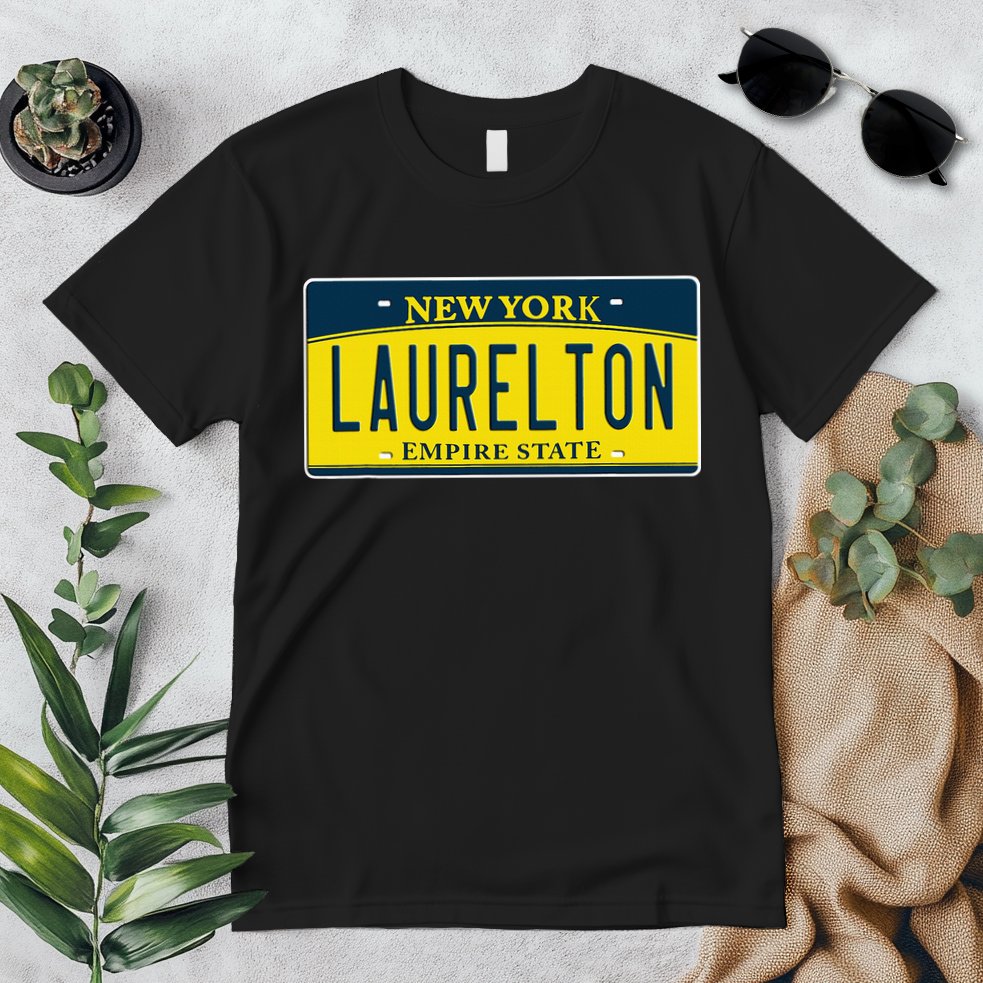 Laurelton Queens Ny New York Neighborhood License Plate Premium T-Shirt