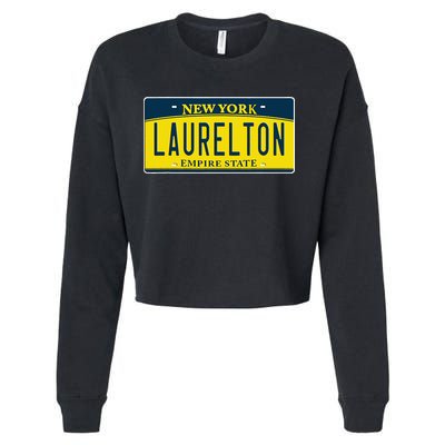 Laurelton Queens Ny New York Neighborhood License Plate Cropped Pullover Crew
