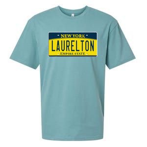 Laurelton Queens Ny New York Neighborhood License Plate Sueded Cloud Jersey T-Shirt