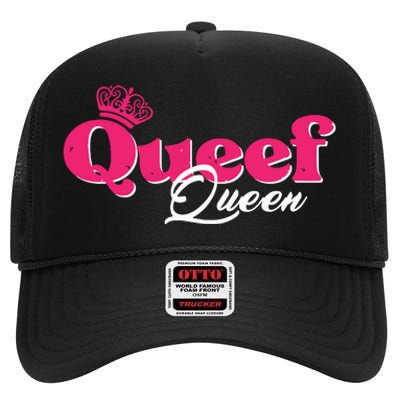 Love Queefing Queef Funny Queefed Embarrassing Adult Humor High Crown Mesh Back Trucker Hat