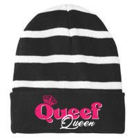 Love Queefing Queef Funny Queefed Embarrassing Adult Humor Striped Beanie with Solid Band