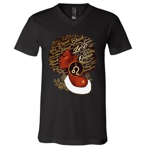 Leo Queen Sweet As Candy Birthday Gift For Black Wo V-Neck T-Shirt