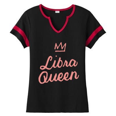 Libra Queen September Or October Birthday Zodiac Funny Gift Ladies Halftime Notch Neck Tee