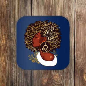 Leo Queen Sweet As Candy Birthday Gift For Black Women Coaster