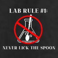 Lab Rule 1 Never Lick The Spoon Funny Science Chemistry 7 Panel Mesh Trucker Snapback Hat
