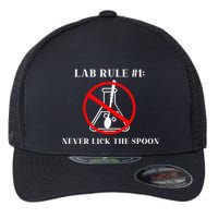 Lab Rule 1 Never Lick The Spoon Funny Science Chemistry Flexfit Unipanel Trucker Cap