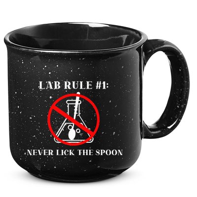 Lab Rule 1 Never Lick The Spoon Funny Science Chemistry 15oz Campfire Ceramic Mug